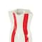 12" White & Red Stripes Round Decorative Ceramic Vase